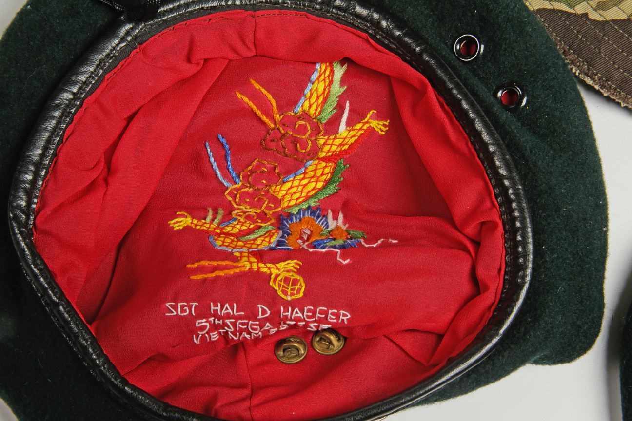Hal Haefer's embroidered green beret